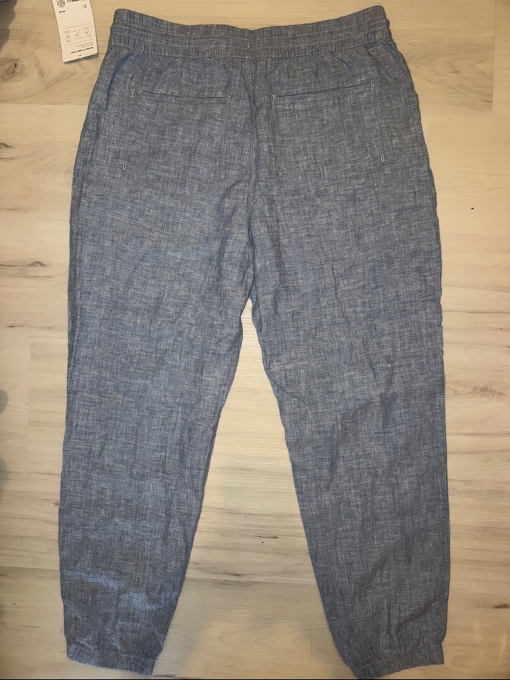 Athleta Retreat Linen Jogger Pant Size 12 NEW Blue 100% Linen - Picture 11 of 12